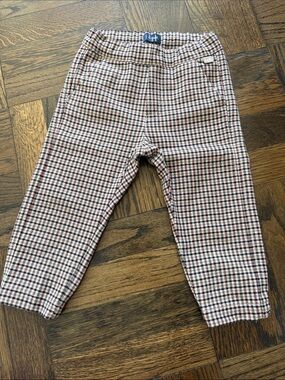 Il Gufo Plaid Knit Pants in Tan, Black & Pink